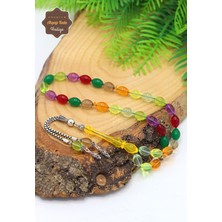 Bonibon Arpa Kesim Gümüş Püsküllü Uçak Camı Tesbih 201024027