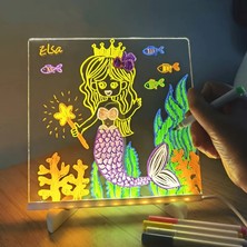 Silinebilir LED Gece Lambası Çizim Tahtası -  Akrilik Graffiti Boyama Tahtası