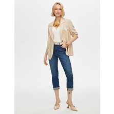 Kroşe Dantel Garnili Keten Karışımlı Ceket S25CKT026