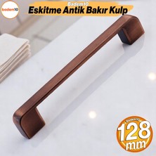 Gölcük Oval Eskitme Antik Bakır 128 mm Metal Mobilya Mutfak Çekmece Dolap Kulpu Kulbu Kulpları