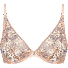 Aubade Sound Of Heart Balenli Üçgen Sütyen, Lurex Işlemeli Fransız Dantel, Şeffaf ve Parlak Etki