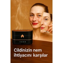 Pasaco Alev Görünümlü Difüzör Oda Hava Nemlendirici Işıklı Ultrasonik Buhar Makinesi Aroma Terapi 230 ml Burun Tıkanıklığı