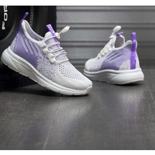 Tutinom Ortopedik Yumuşak Taban Günlük Yazlık Sneaker Spor Ayakkabı Pembe Lila Beyaz Anne Kız  Kombini