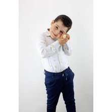 Doctor Junior Erkek Çocuk Katlanır Kollu Slim Fit Gömlek Sarı