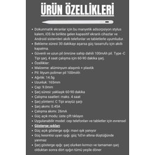 Android Ios Uyumlu Dokunmatik Kalem 16,5 cm Tablet Telefon Ipad Çizim ve Yazı Kalemi Yedek Uçlu