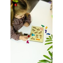 Ahşap 11 Parça Eğitici Şekil Yerleştirme Oyunu - Renkleri ve Şekilleri Tanıma - Yapboz - Montessorri