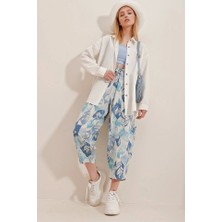 Kadın Keten Kumaş Oversize Gömlek