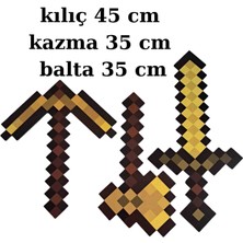 Ahşap Figür Oyuncak Gold Set Balta Kılıç Kazma