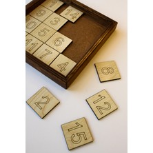 Montessori Eğitici Doğal Ahşap Sayı Oyunu – Puzzle Oyunu – 15 Sayıdan Oluşan Bulmaca - Yapboz