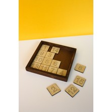 Montessori Eğitici Doğal Ahşap Sayı Oyunu – Puzzle Oyunu – 15 Sayıdan Oluşan Bulmaca - Yapboz