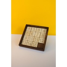 Montessori Eğitici Doğal Ahşap Sayı Oyunu – Puzzle Oyunu – 15 Sayıdan Oluşan Bulmaca - Yapboz
