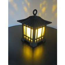 Japon Stil Fener Tasarımlı LED Mumluk – Dekoratif Aydınlatma + Elektrikli Mum Dahil