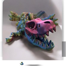 Sevimli Iskelet Trex - Hareketli Organik Oyuncak - 3D Baskı - Dinazor Çok Renkli 30CM Boyunda