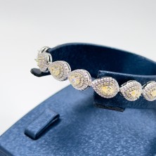 Sitrin Taşlı Damla Gümüş Bileklik