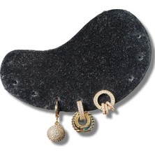 Yuvarlak Taşlı Klipsli Şık Üçlü Çelik Küpe