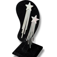 Çelik Yıldızlı Sallantılı Trend Küpe