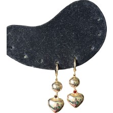 Ikili Sallantılı Kalp Uçlu Çelik Küpe