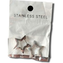 Yıldız Görünümlü Çelik Klasik Küpe