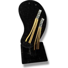 Sallantılı Taşlı Şık Hafif Çelik Küpe