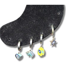 Nazar Boncuk, Fil ve Balıklı Çoklu Çelik Küpe