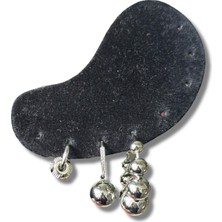 Üçlü Yuvarlak Top Şeklinde Halka Çelik Küpe