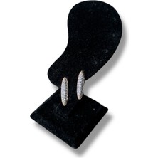 Çoklu Parlak Taşlı Klasik Klipsli Çelik Küpe