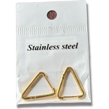 Minik Üçgen Klasik Çelik Küpe