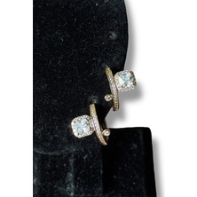 Küçük Halka Baget Taşlı Çelik Küpe