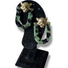 Sallantılı Oval Jaguar Bijuteri Küpe