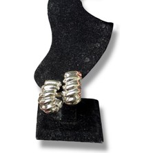 Gümüş Burgulu Halka Çelik Küpe