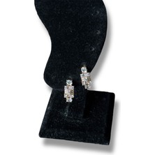 Şık Çoklu Taşlı Gold Halka Çelik Küpe