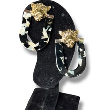 Sallantılı Oval Jaguar Bijuteri Küpe