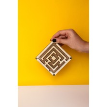 Ahşap Labirent Oyunu - Montessori Eğitici Doğal Ahşap Oyuncak - Puzzle - No: 1