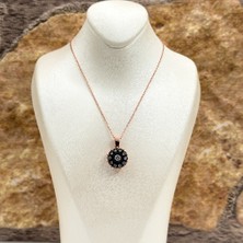 Elmas Montür Rosegold Gül Modeli Gümüş Set Takım