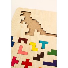 Ahşap Eğitici Puzzle | 3’ü 1 Arada Şekiller, Renkler ve Hayvanlar Yapboz | Montessori 3+ Yaş Oyuncak