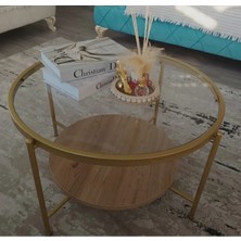 Gold Oslo Sehpa Şeffaf Temperli Kırılmaz Cam