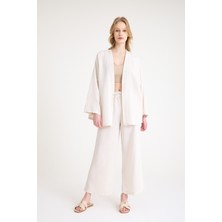 Keten Kadın Salaş Kimono Ikili Takim