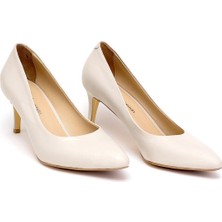 Ayakkabı Fuarı Elit Selestia Kadın Hakiki Deri Stiletto Bej