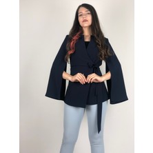 Ayhan Kadın Kolu Yırtmaçlı Yandan Bağlamalı Blazer Ceket