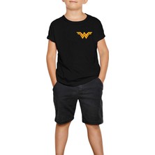 Wonder Woman Releated Siyah Çocuk Tişört