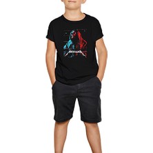Metallica Red Blue Siyah Çocuk Tişört