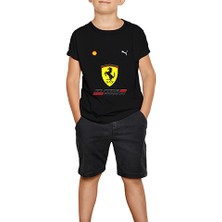 F1 Ferari Siyah Çocuk Tişört