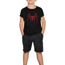 Spiderman Suit Siyah Çocuk Tişört