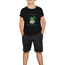 F1 Lewis H. Green Siyah Çocuk Tişört
