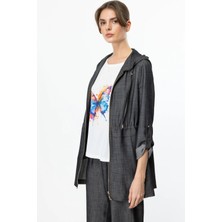  Ekol Kapüşonlu Içi Bluzlu Takım Siyah 07048