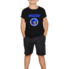 Sonic Light Circle Siyah Çocuk Tişört