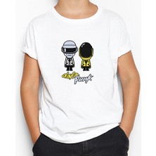 Daft Punk Cartoon Beyaz Çocuk Tişört