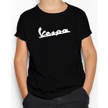 Vespa Logo 3 Siyah Çocuk Tişört