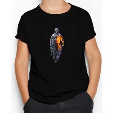 Call Of Skull Warrior Siyah Çocuk Tişört