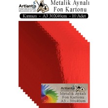 Artlantis Metalik Aynalı Fon Kartonu 10 Lu A3 30X42 cm 1 Paket Okul Sınıf Dekoratif Pırıltılı Folyo Kağıt Dekoratif Anasınıfı Kreş